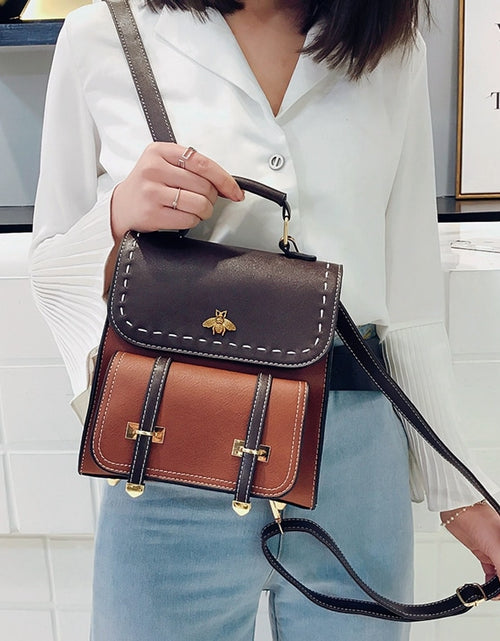 Load image into Gallery viewer, Vintage Paneled PU Leather Women Backpack
